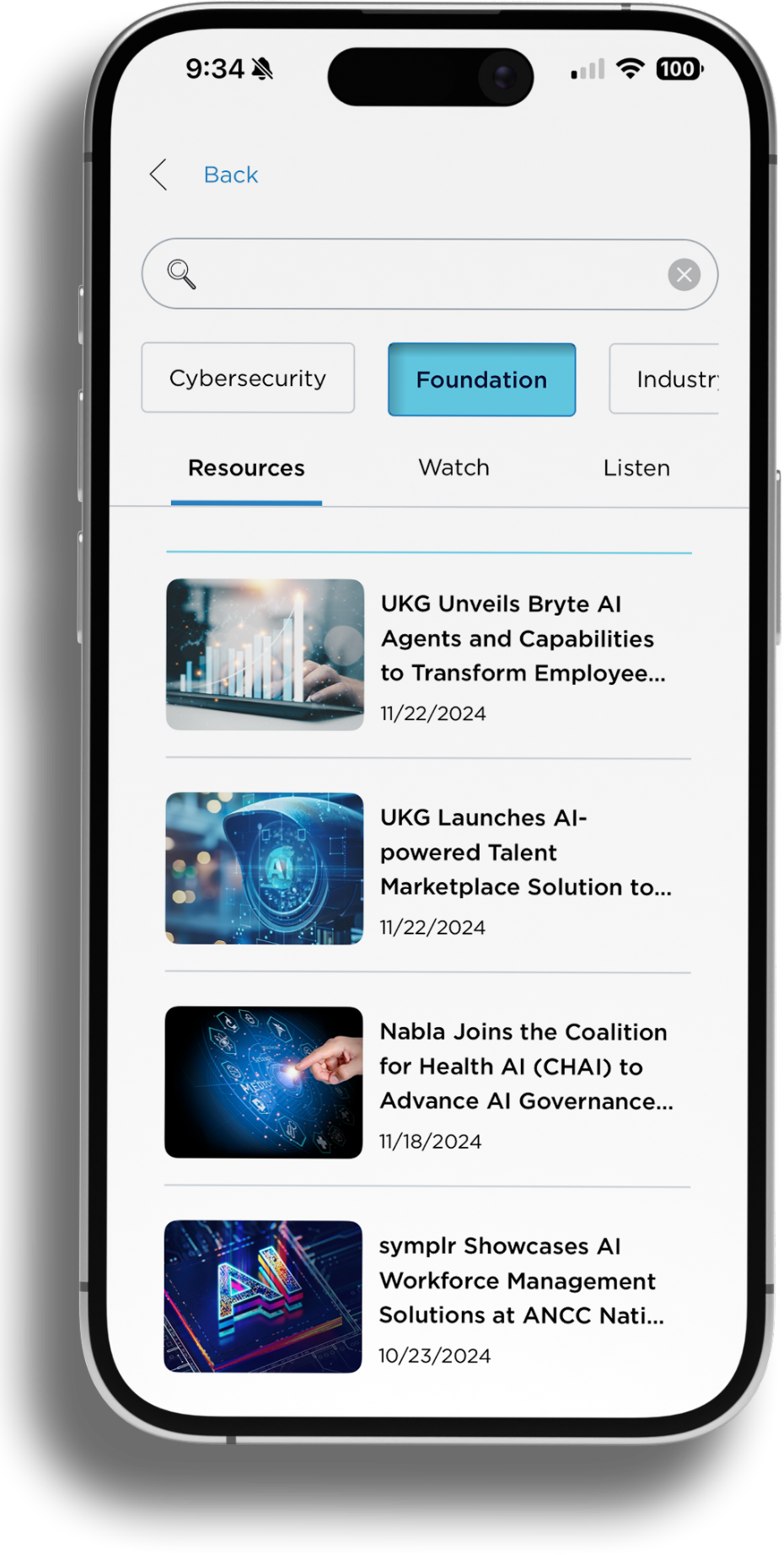 CHIME Connect notifications screen