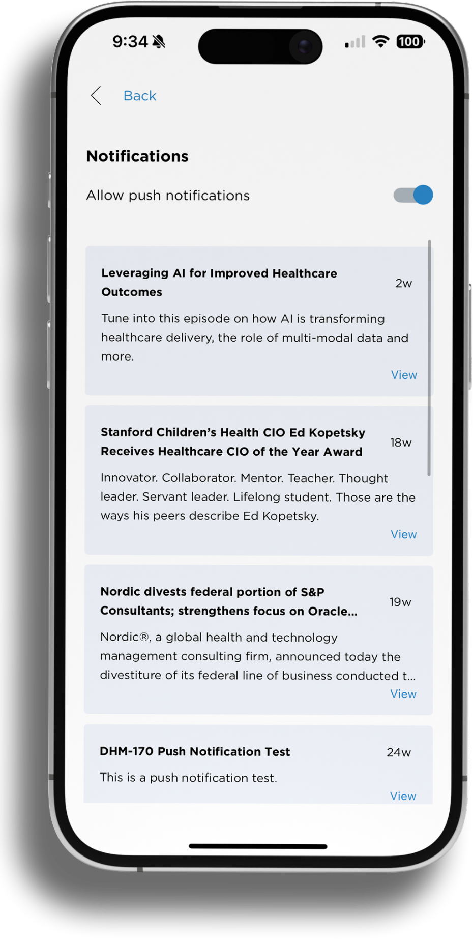 CHIME Connect content library categories